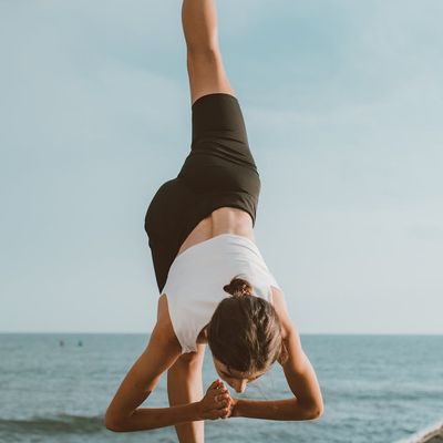 Yoga practitioner in a balanced standing pose